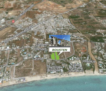 Position géographique du résidence Bousten 2 à Hammamet